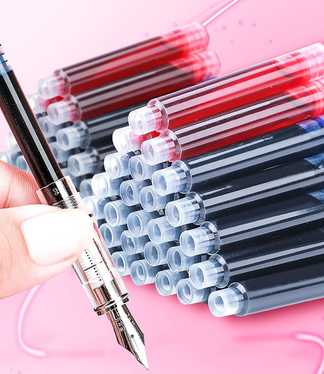35 Pieces Ink Cartridges for Fountain Pen with Storage Box, 3.4 mm Bore Diameter, Red image 5