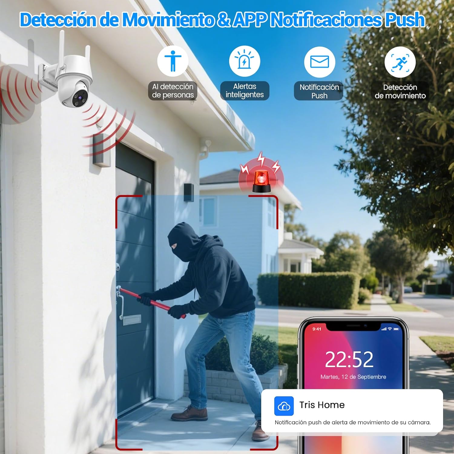 Motion detection and push notifications on a smartphone
