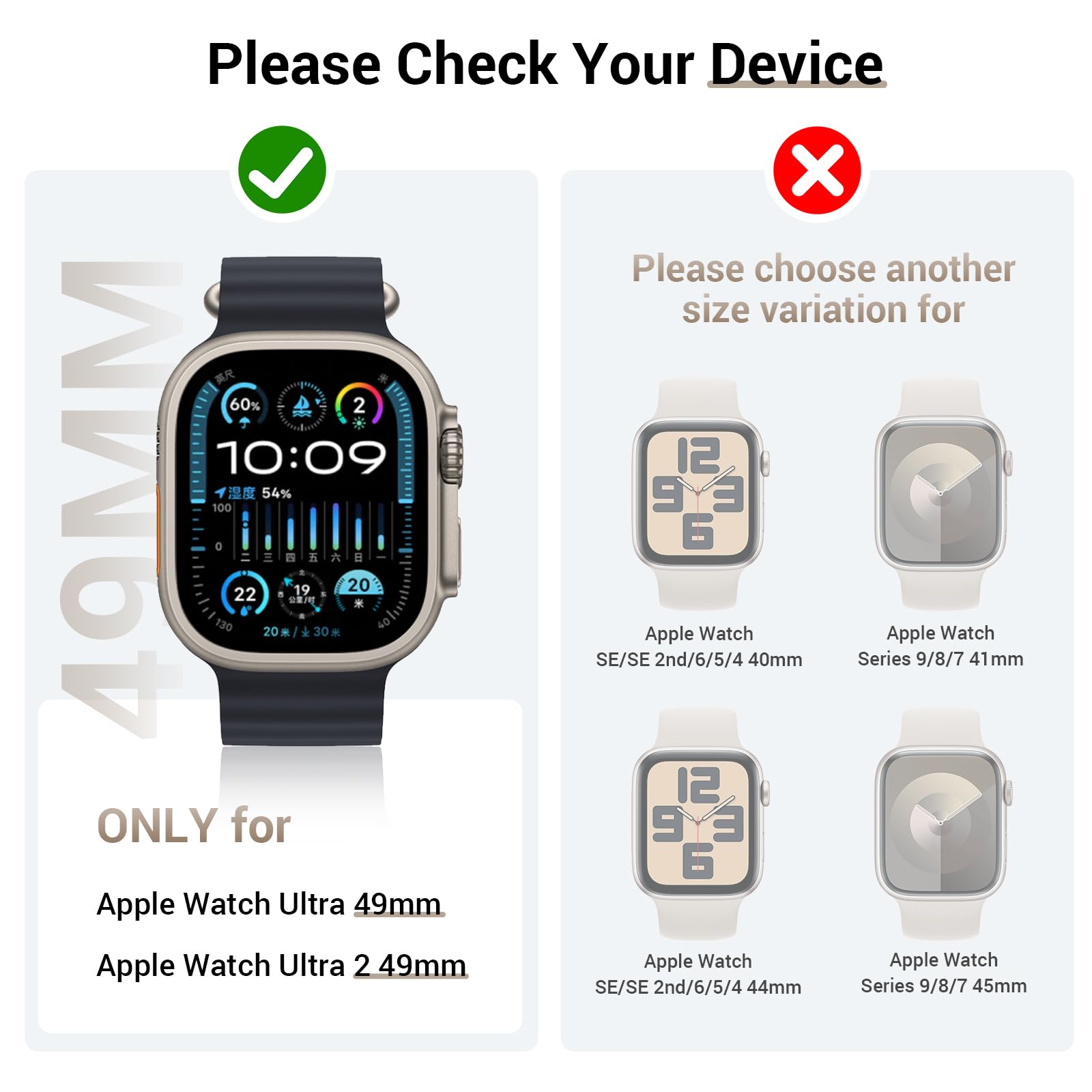 Tensea [3Pack] for Apple Watch Screen Protector 45mm 41mm 44mm 40mm 49mm Accessories, Face Cover Built-in Privacy Tempered Glass Film for iWatch Series 9 8 7 6 5 4 SE SE 2nd Generation Ultra Ultra 2