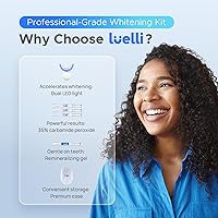 Vista 2 de Luelli Kit de blanqueamiento dental con 35% de peróxido de carbamida, blanqueador de dientes para dientes sensibles, seguro para esmalte, 32 luces