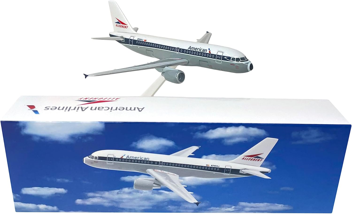 Flight Miniatures American/Allegheny A319-100 1:200 Scale - Plastic Snap-Fit Model Airplane - Collectible Model Replica of American/Allegheny Airlines Aircraft - Part #AAB-31900H-011
