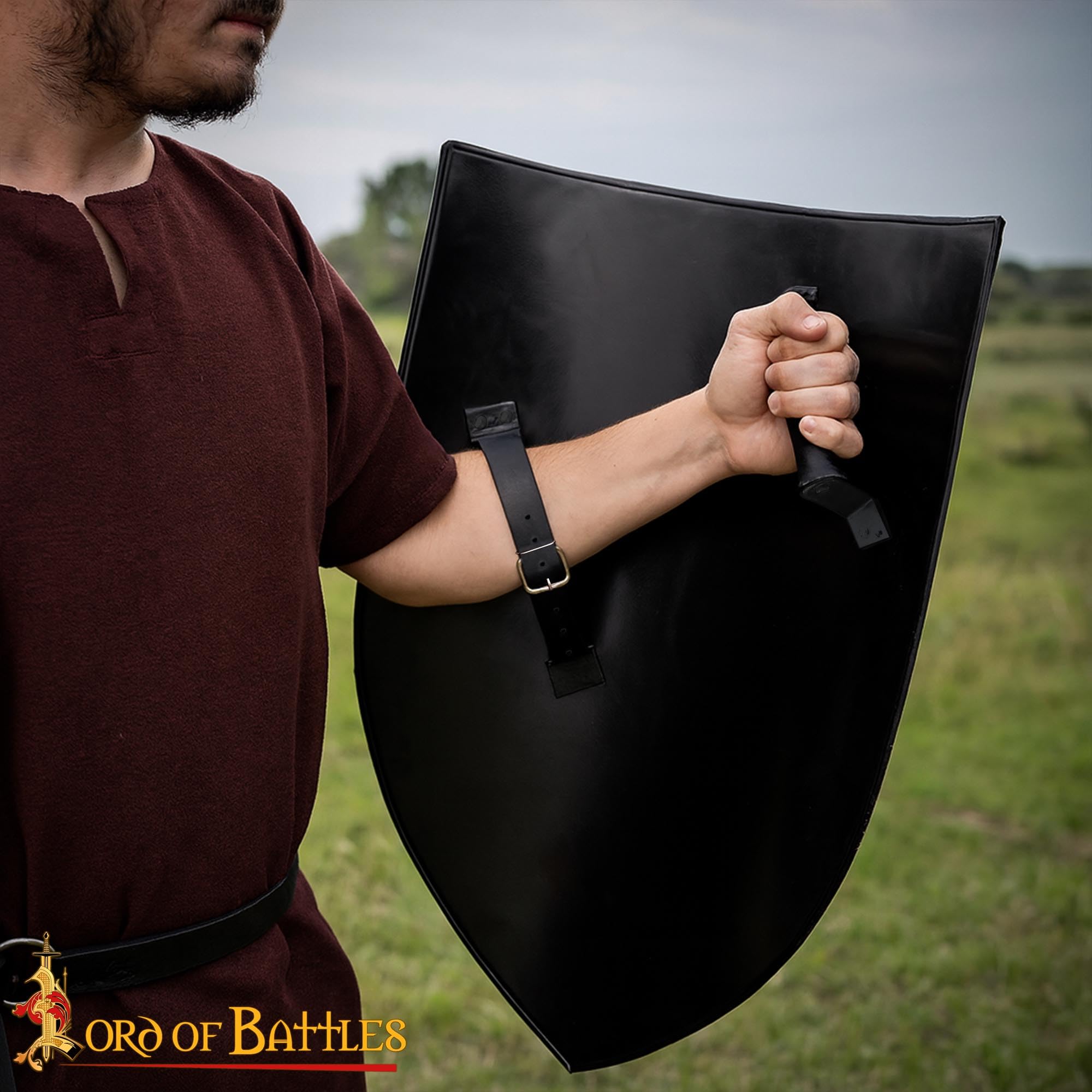 Lord of Battles Mittelalterlicher Heizschild, handgeschmiedet, anpassbar, funktional, mittelalterliche Rüstung, Schild, historische Nachstellungen