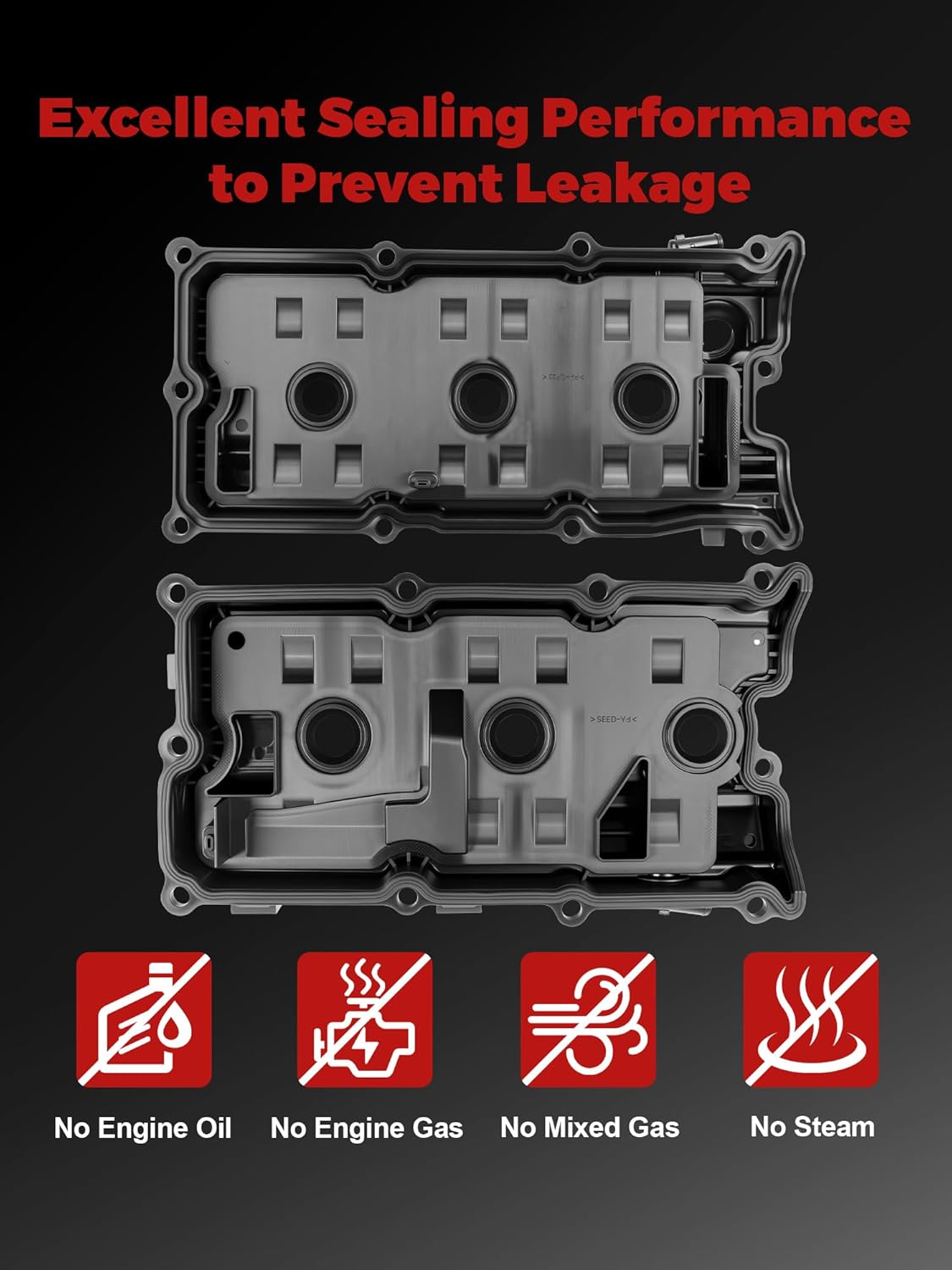 Valve Covers Compatible with 2005-2015 Xterra Pair Left Right Engine, 2005-2019 Frontier, 2005-2012 Pathfinder, with Oil Filler Caps and Gaskets and Bolts Replace 13264-EA200 13264-EA210