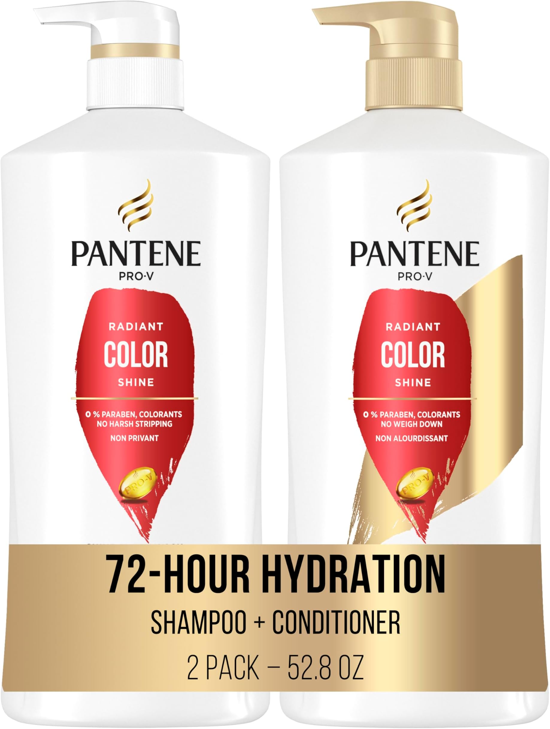 Pantene Shampoo, Conditioner and Hair Treatment Set, Radiant Color Shine, Safe for Color-Treated Hair