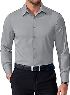 Mens Dress Shirts Long Sleeve Button Down Shirts Regular Fit Business Casual Shirts