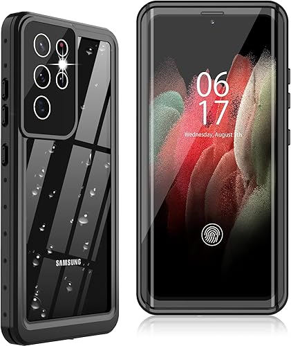 Oterkin Funda para Samsung Galaxy S21 Ultra, S21 Ultra Impermeable con protector de pantalla integrado, a prueba de polvo, a prueba de golpes, 360,