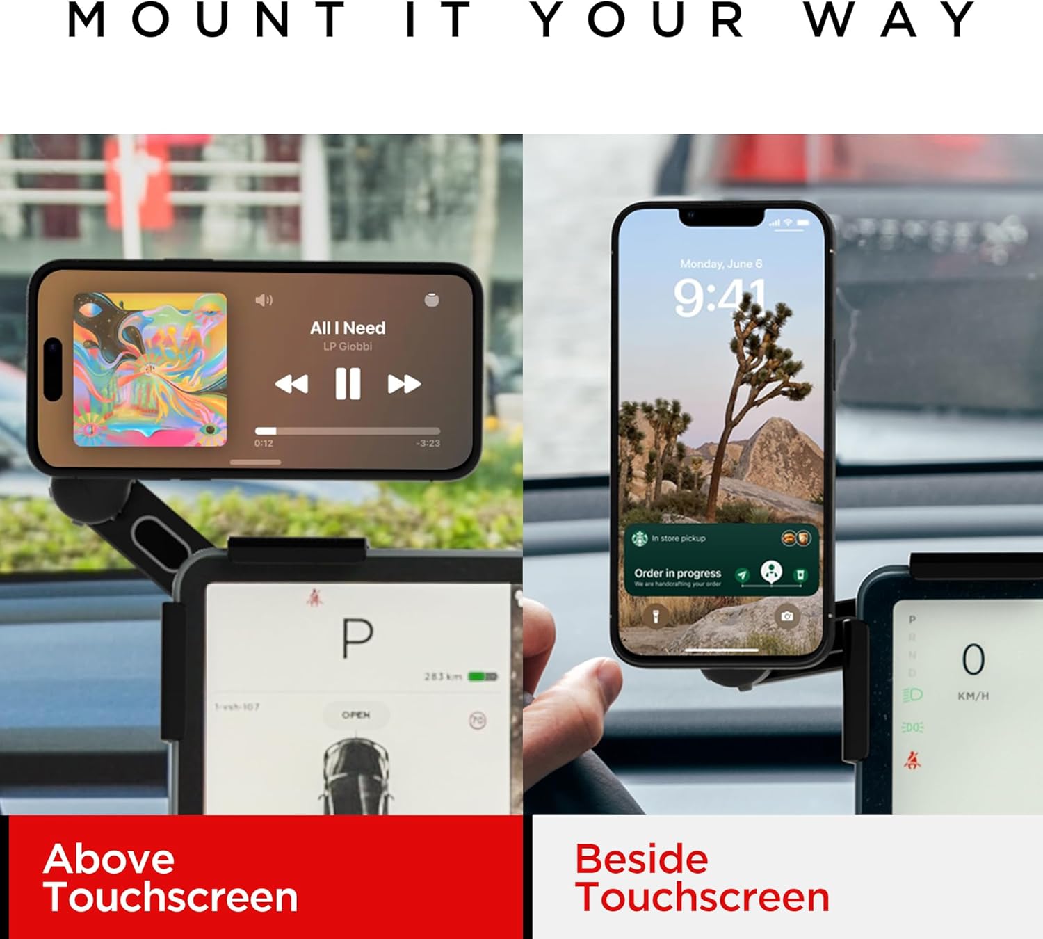 Magnetic Phone Mount for Tesla Monitor - Tesla Model 3/Y X/S (2022) Accessories for All Cell Phones - Strong Magnetic Hold Tesla Phone Mount - Tesla Phone Holder Mag Safe Compatible - Black - Image 4
