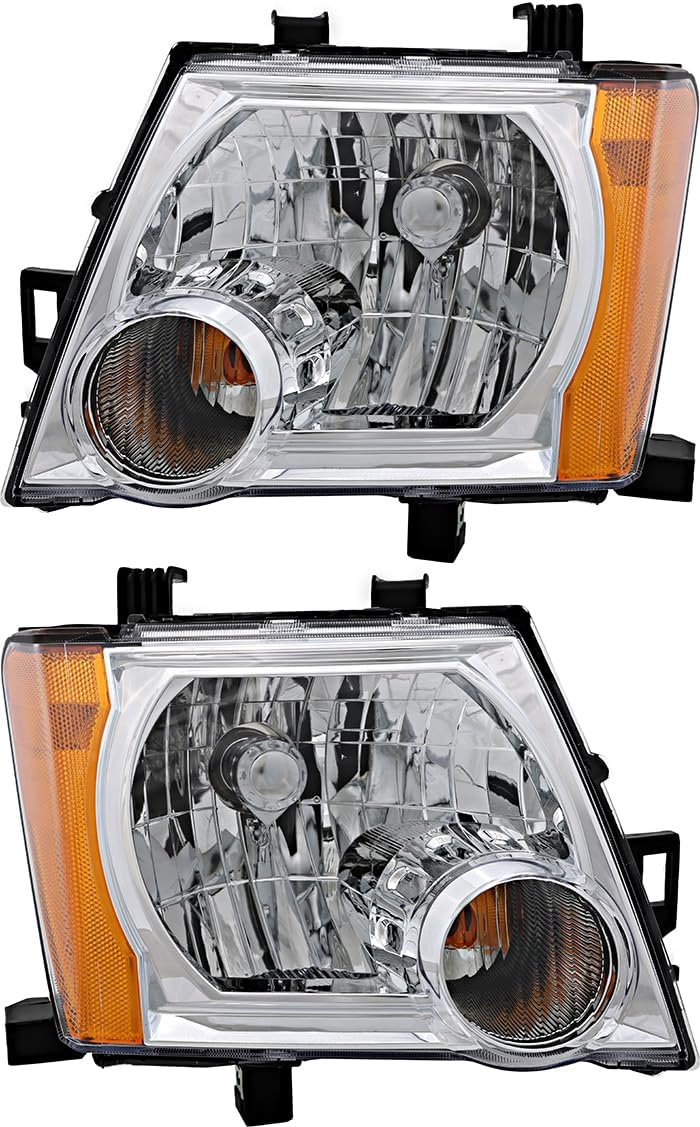 For Nissan Xterra | Pro-4X Headlight 2005 2006 2007 2008 2009 2010 2011 2012 Driver and Passenger Side Headlamp Assembly Replacement