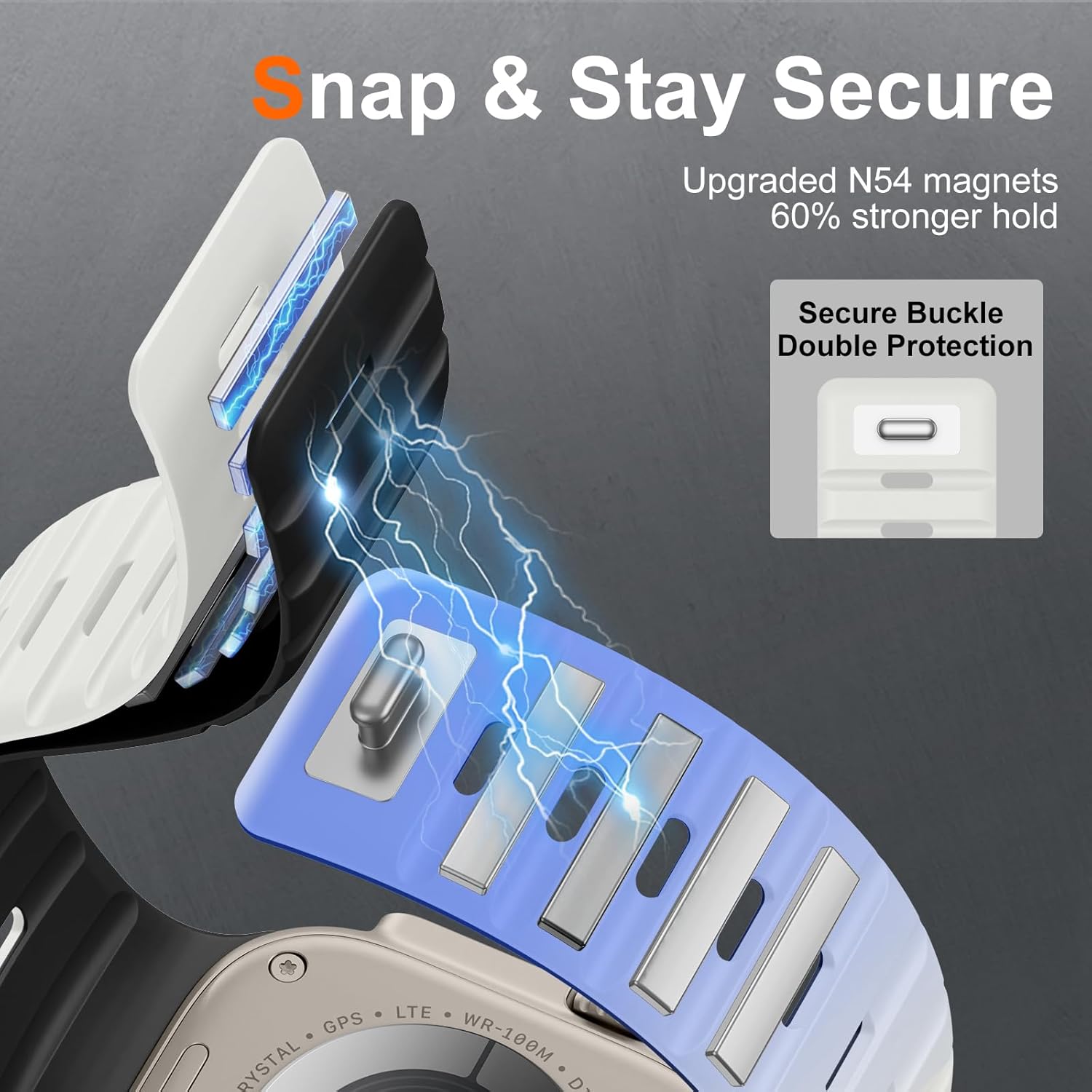 Easuny Magnetic Loop Compatible with Apple Watch Bands for Men 44mm 45mm 46mm 49mm 42mm 40mm 41mm, Sport Silicone Breathable Watch Strap for iWatch Series 11 10 9 8 7 6 5 4 Ultra 3/2/1 SE 3/2/1