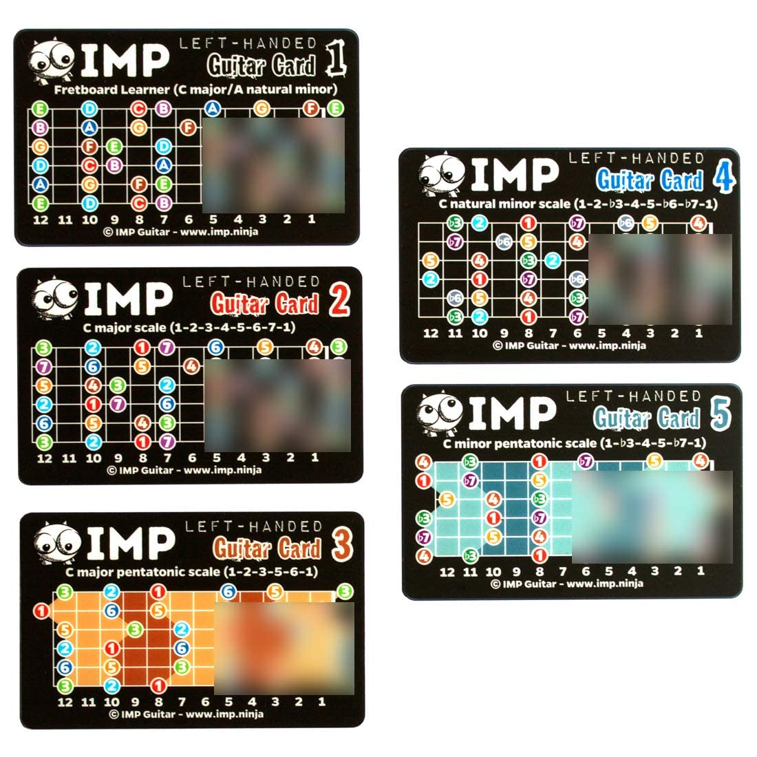 Buy IMP Guitar Cards (LeftHanded) Learn Fretboard Notes Chord Families Essential Scales