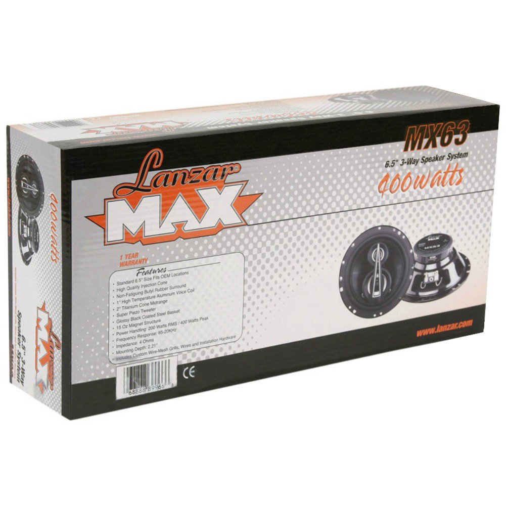 LANZAR Głośniki Diffusers MX63 MX 63 16,50 cm 165 mm 6,5 cala od 400 W RMS i 800 W maks. jedna nachylenie system do współosiowych 3 tras do domu standardowy samochód