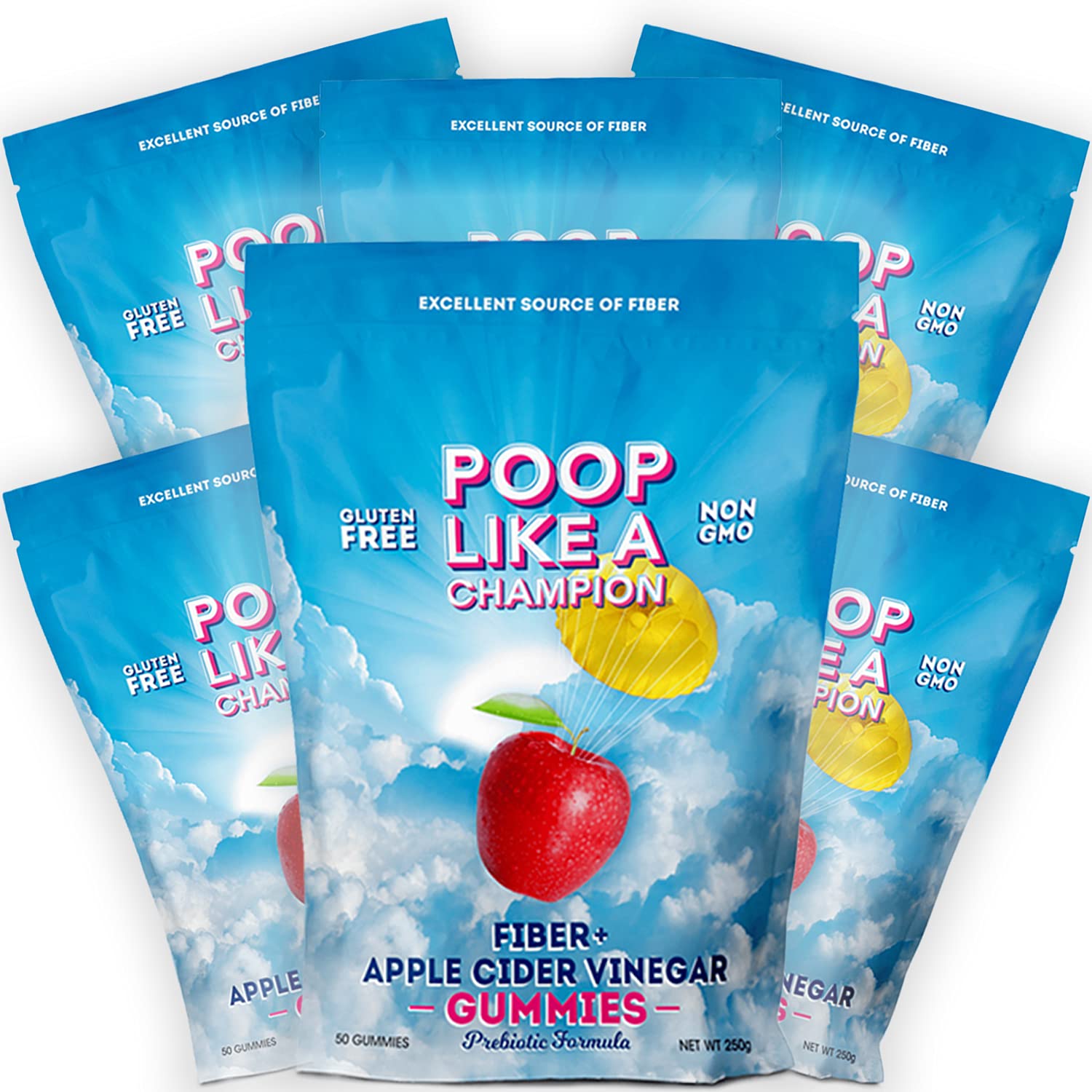 Buy Poop Like a Champion Apple Cider Vinegar Gummies Fiber Gummies