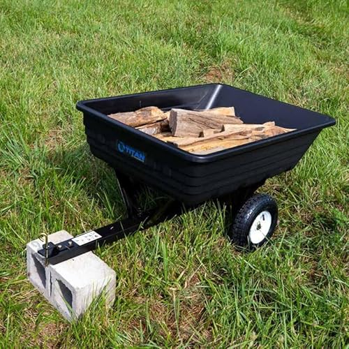 Titan Attachments 400POLYCART 400 Lb (10 Cu. Ft.) Economy Poly Dump Cart For Lawn Tractor thumb #1