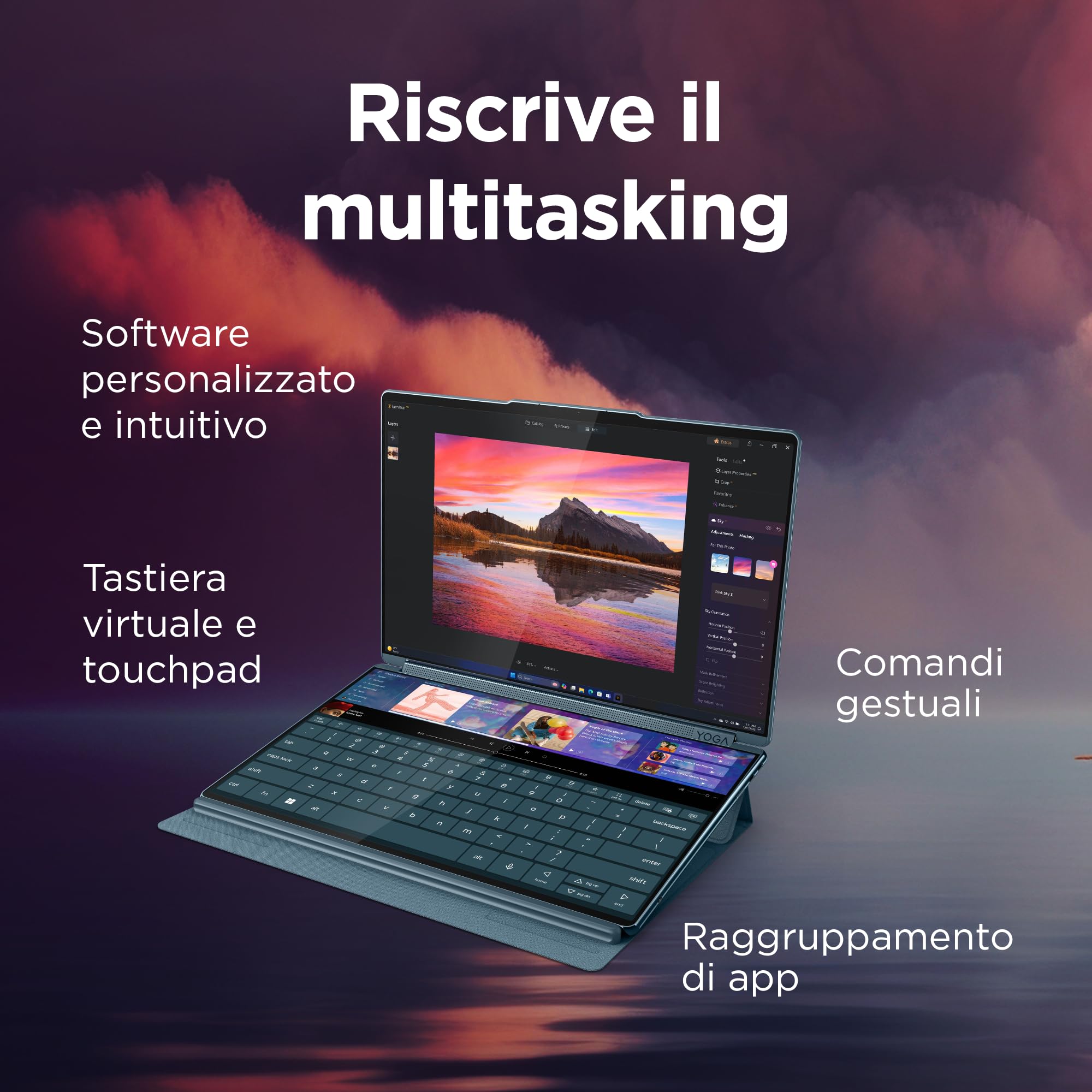 Lenovo Yoga Book 9 Notebook 14" Dual OLED Touch 2.8K (2880x1800) Intel Core Ultra 7 32GB 1TB SSD Windows 11 Home