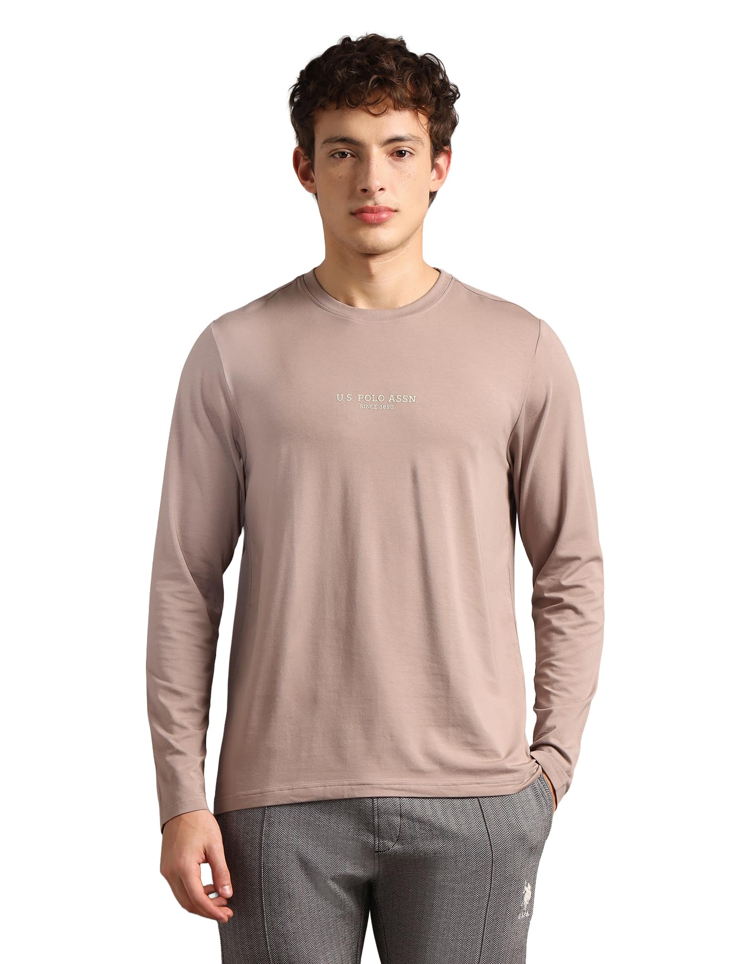 Mens PE006 Supima Cotton Brethable Full Sleeve Lounge T-Shirt-image-6