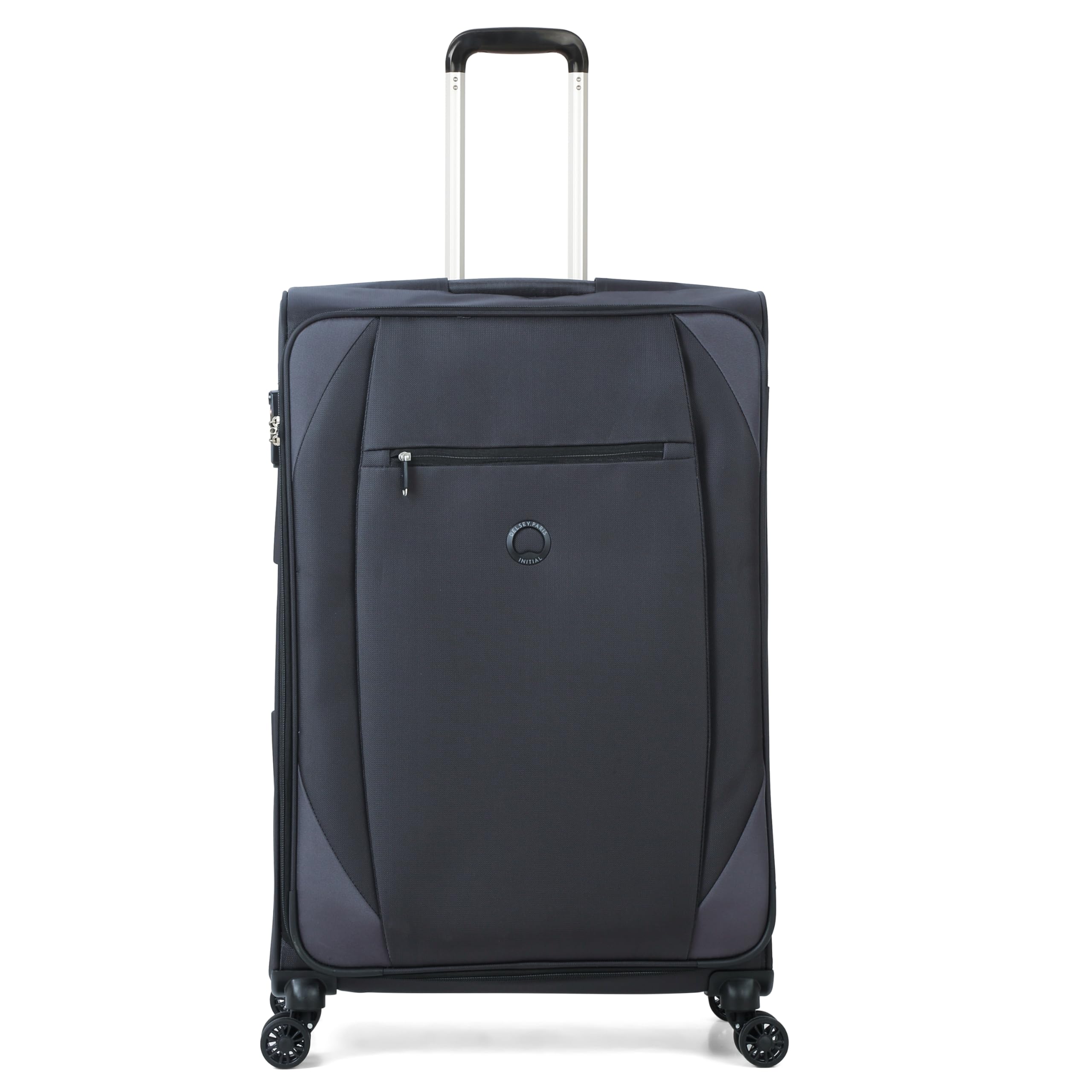 Rami 78 cms Large Check-in Polyester Soft-Sided 8 Wheels Spinner Luggage/Suitcase/Trolley Bag for Travel (Blue-Grey)-image-45