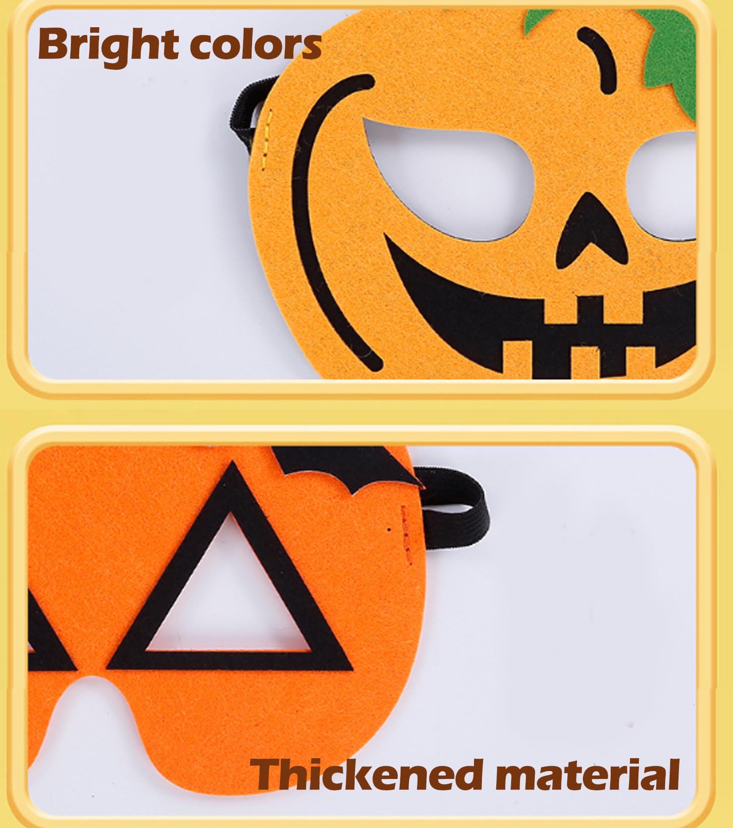 Lot De 10 Masques D'Halloween En Feutre Pour Enfants - Chauve-souris, Sorcière, Citrouille