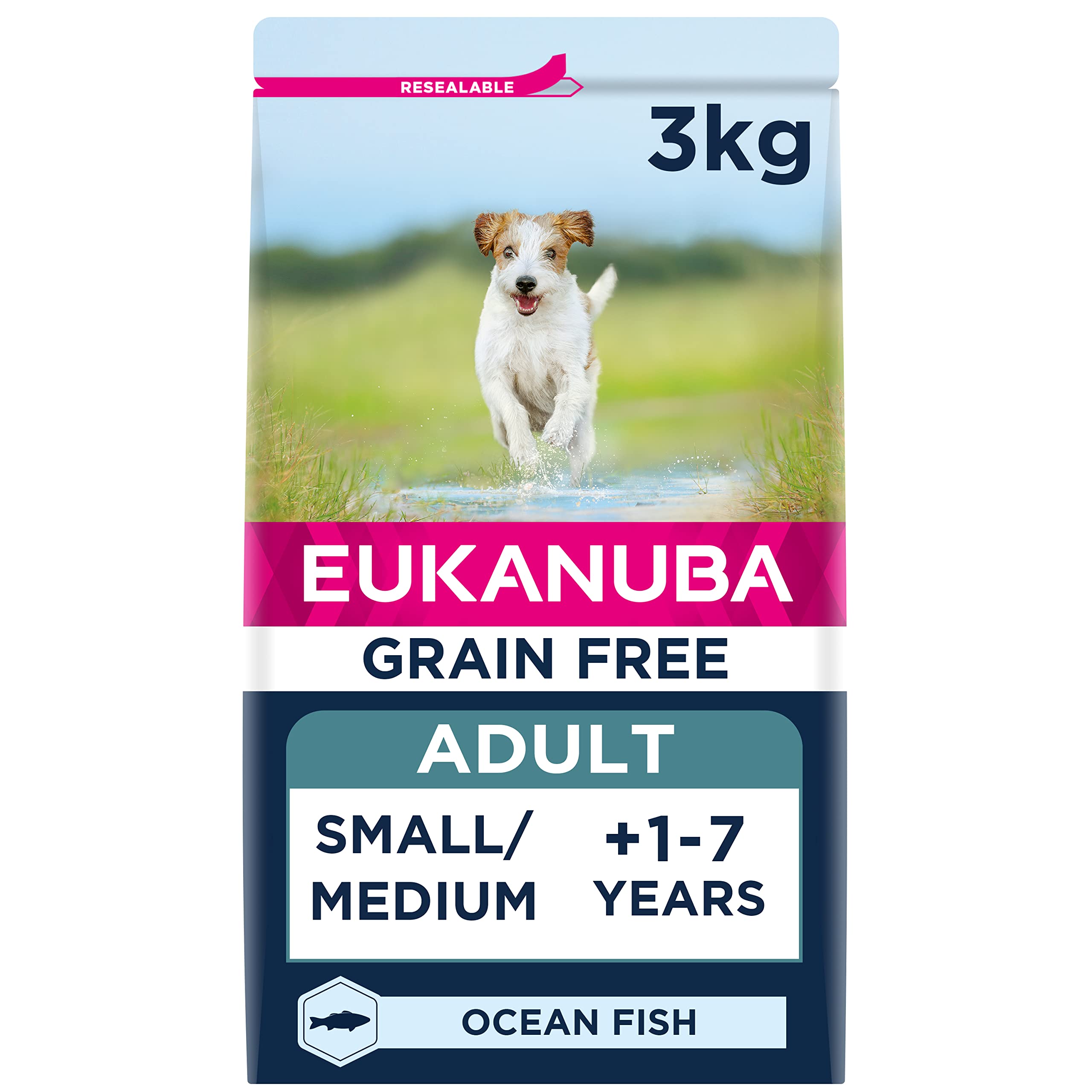 Eukanuba Grain Free Complete Dry Dog Food for Adult Small and Medium Breeds with Ocean Fish 3 kg — image 1