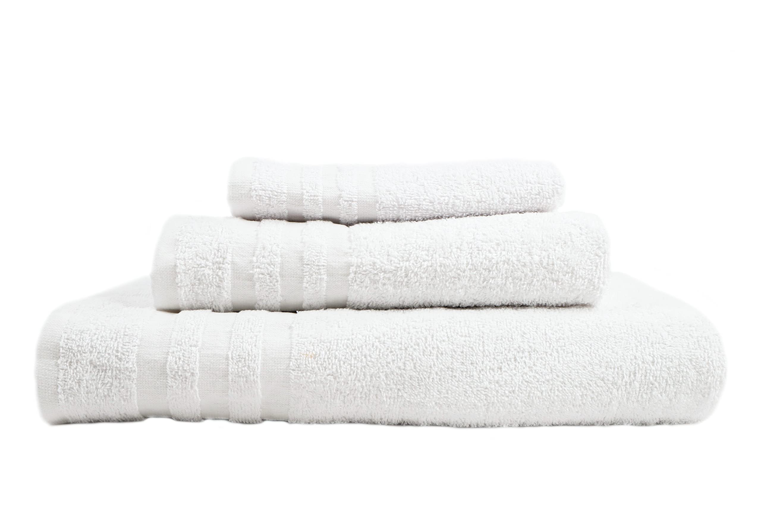 Viterbo Biancheria - Set Asciugamani Bagno 3 Pezzi 100% Cotone Spugna (12 Tris Completi) Composto da 12 Set Asciugamani Bagno Viso Bidet, Ideale per Hotel, B&B e Grandi Strutture Ricettive (94)