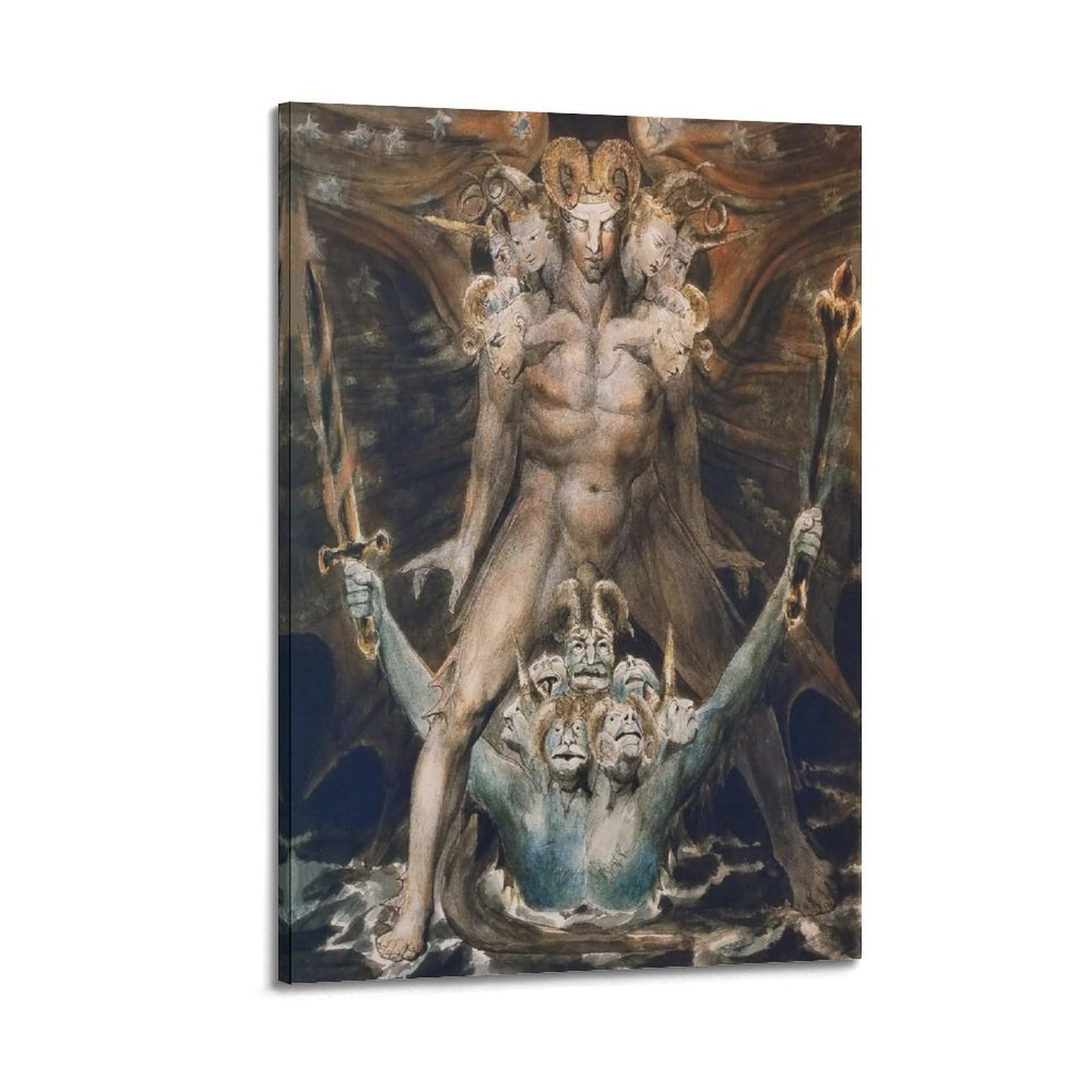 Affiche William Blake The Great Red Dragon tableau toile 40x60