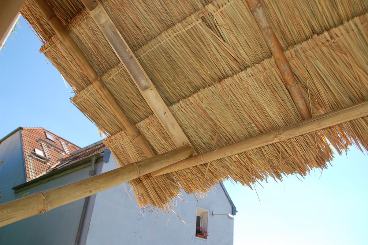 Panel natural para tejado de palma (115 cm) tejado exótico, refugio jardín, gazebo, sombrilla pergola (12111)