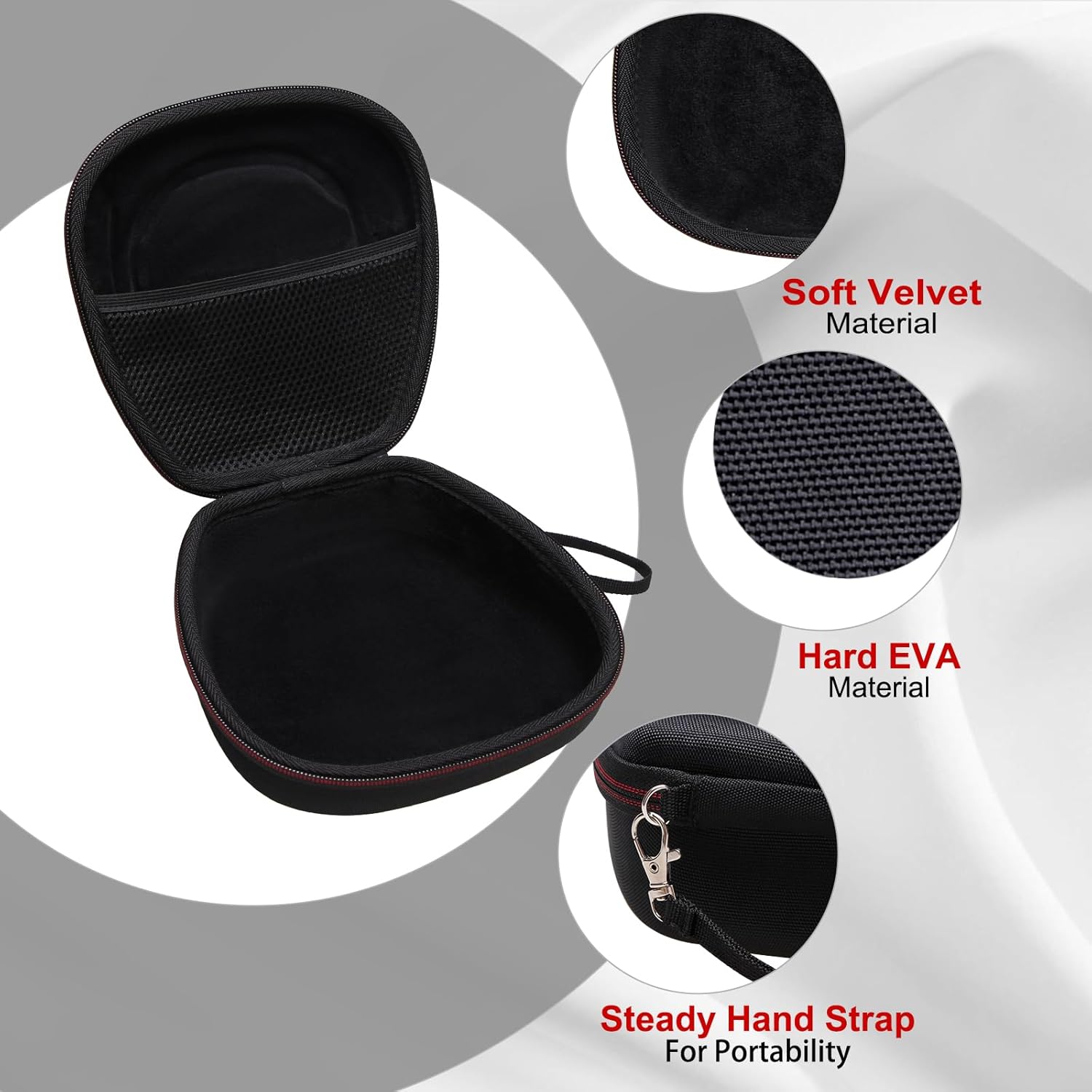 Headset Headphone Case Compatible with Logitech H390, H430, H570e, Zone 300, Zone 301 or JLab Go Work, JIAMQISHI, EAGLEND Headset, Black(Case Only) - Image 5
