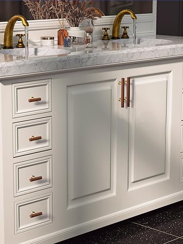 Miniatura 5 de Tiradores de cuero marrón para cajones, paquete de 5 tiradores de cuero para cajones de cocina, baño, aparadores, pomos de gabinete de 3 pulgadas