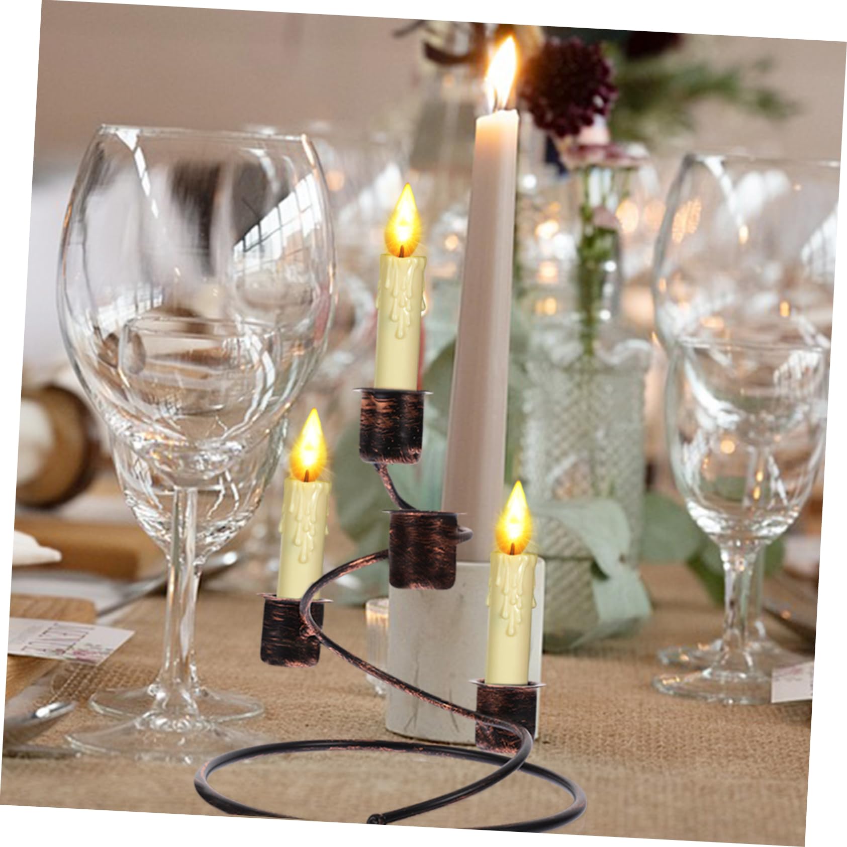 PRETYZOOM 3-teiliges Weihnachtskerzenhalter-Set 4-teilig Advents-kerzenständer Eisen-säulenkerzenständer Esstisch- Weihnachtsdekor