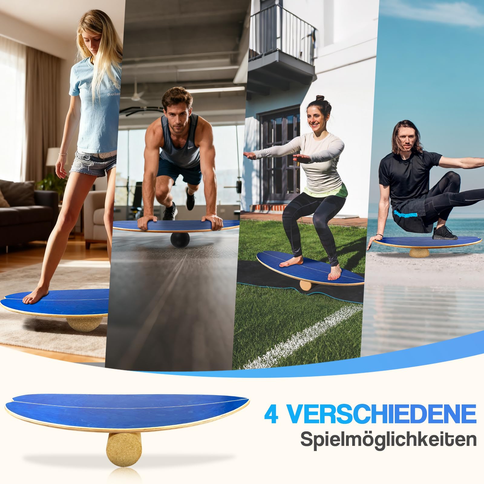 Kork Halbkugel Balance Board Zubehör aus Kork Balance Trainer für Yoga Pilates Koordinationstraining Rutschfest für Erwachsene