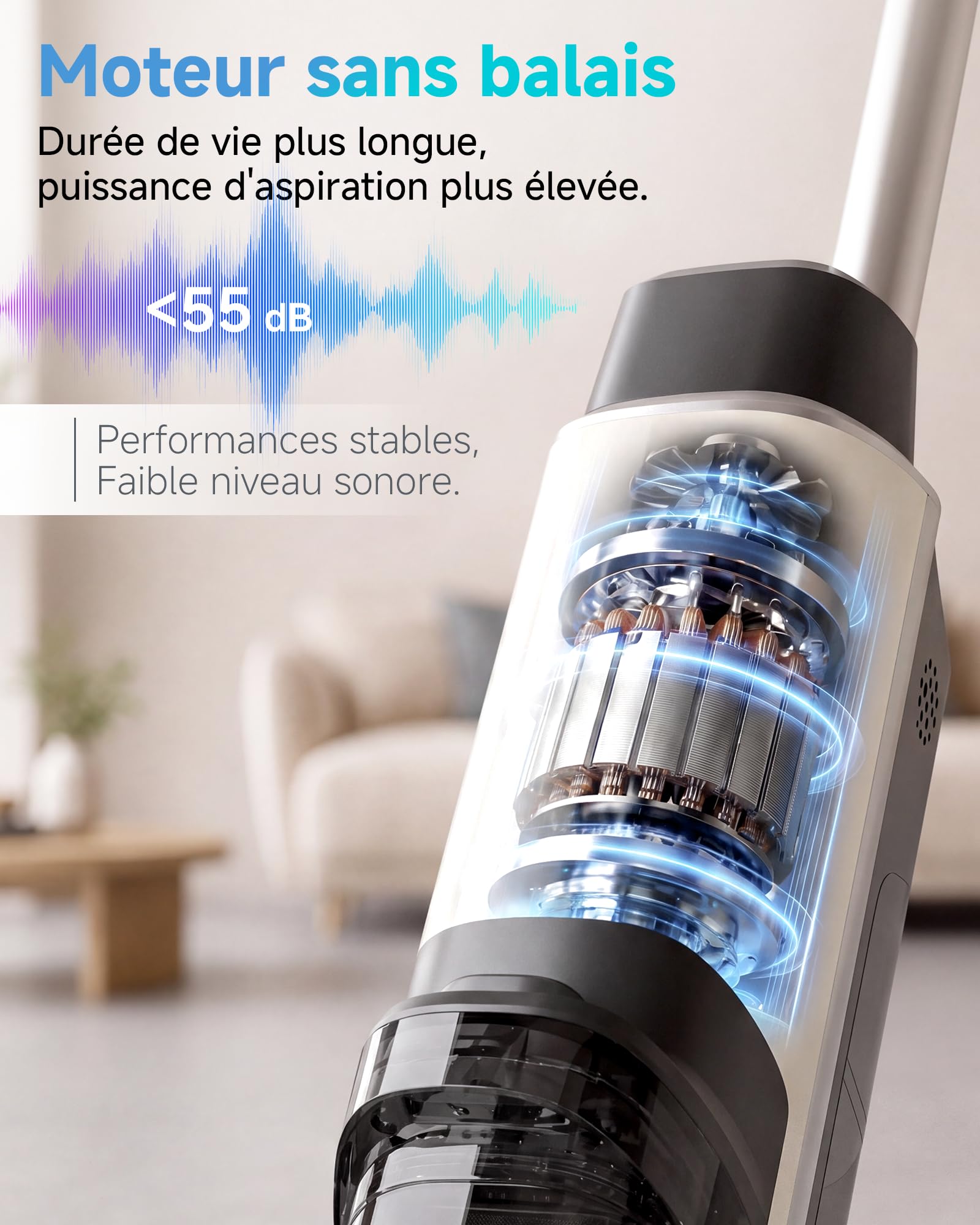 Hearten Aspirateur Laveur 25000Pa à Eau Électrolysée, avec Guidage Vocal.