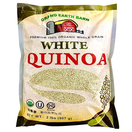 Premium 100% USDA orgánico grano entero 2 libras (quinua blanca)