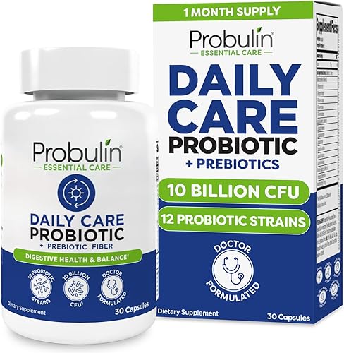 Miniatura 1 de Probulin Suplemento probiótico de cuidado diario, cápsulas de apoyo para la salud digestiva, intestinal e inmune para hombres y mujeres, 10 mil
