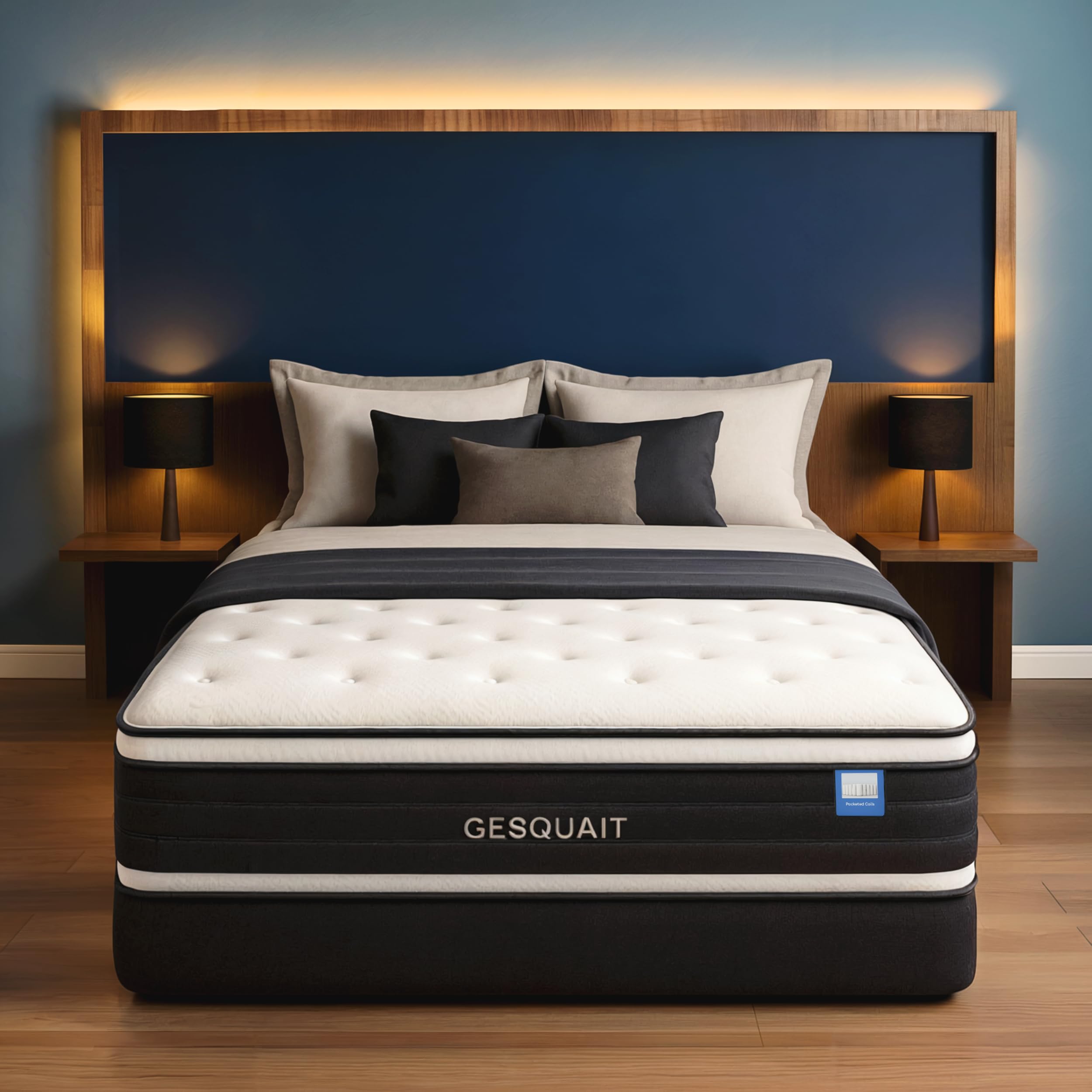 12 inch queen hybrid mattress - medium firm memory foam amp pocketed coils for motion isolation amp pressure relief certipur-us foam fiberglass-free mattress in a box