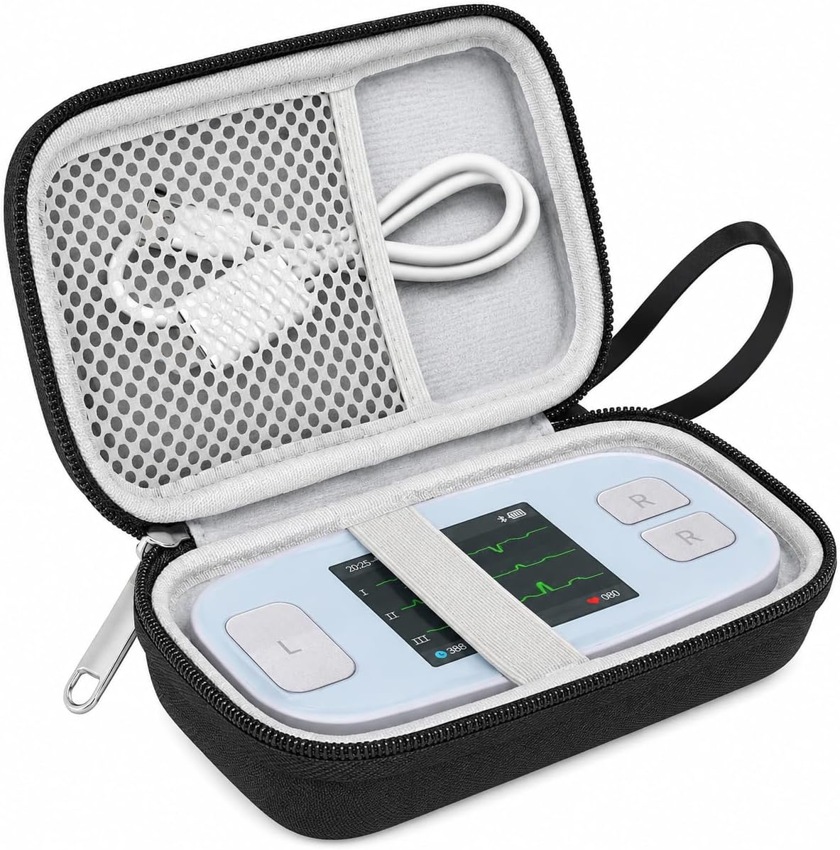 EMAY 6L Carry Case for Portable ECG Monitor, Black（Case Only）