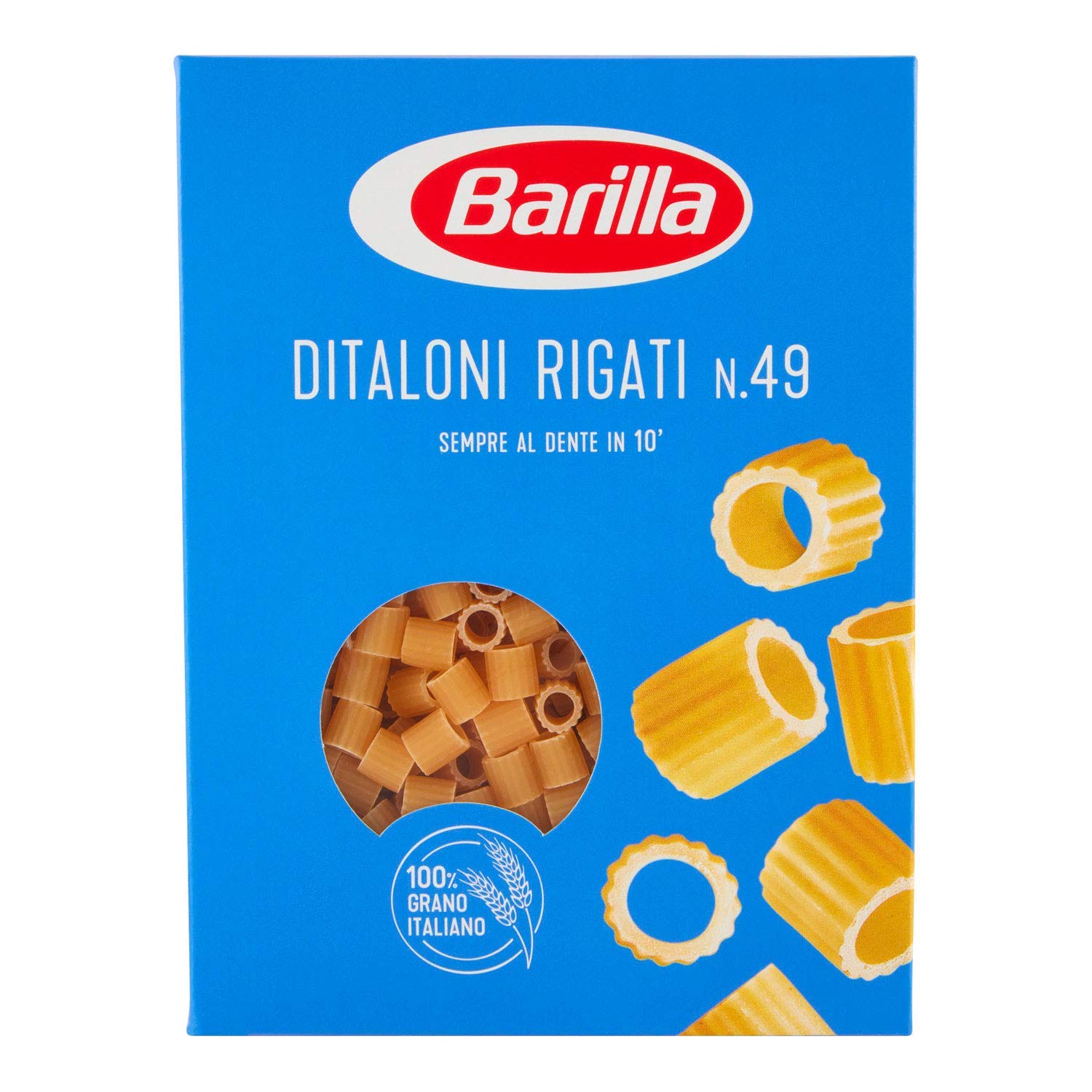 Barilla Pasta Ditaloni Rigati N.49, Pastina di Semola di Grano Duro, I Classici, 500g