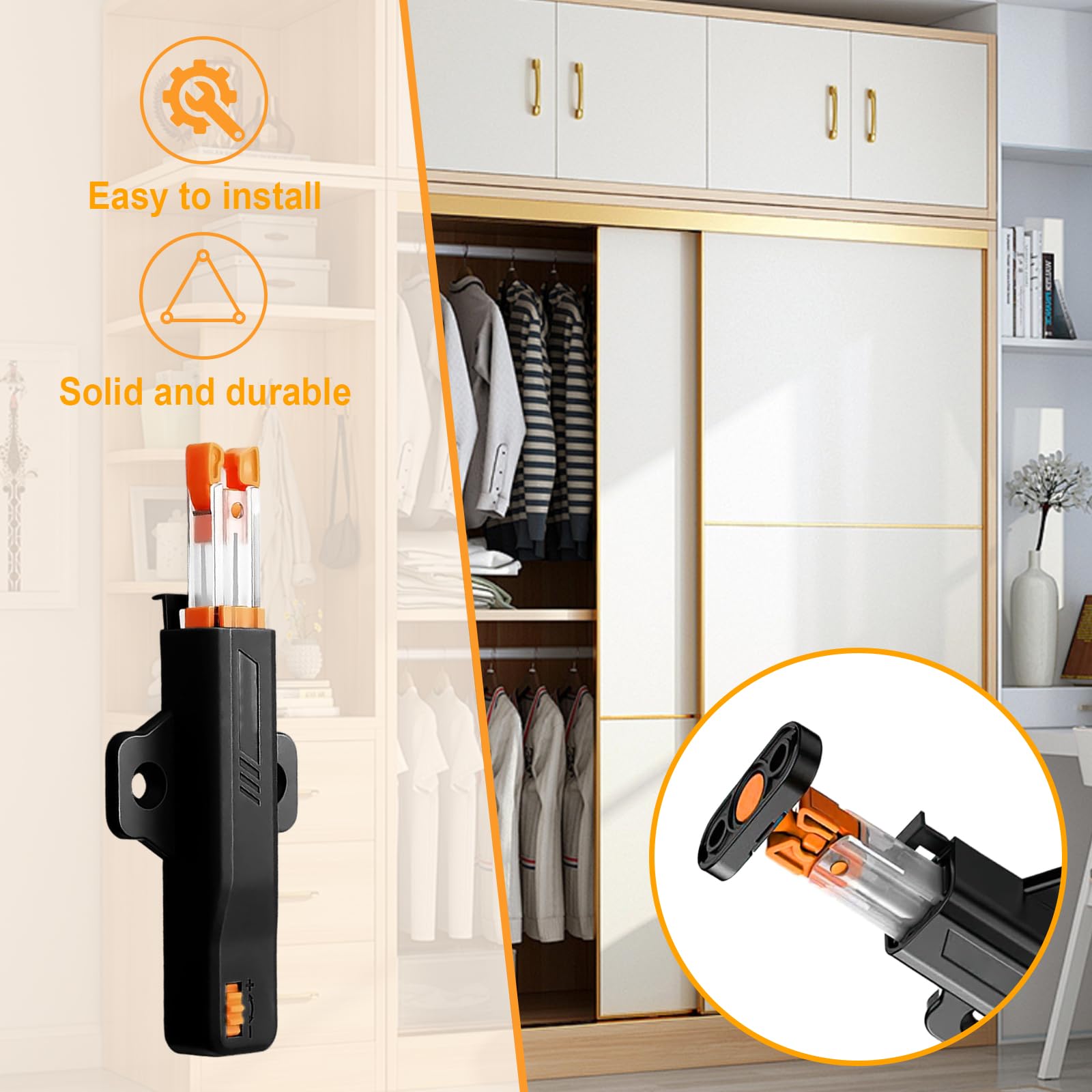 4 Push Pull per Ante - Chiusura Magnetica A Pressione - Chiusura A Pressione per Porta - Adatto A Tutte Le Porte Del Gabinetto, Facile da Installare E Durevoli
