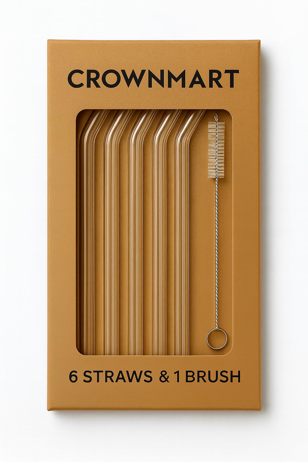 Reusable Glass Drinking Straws Set of 6 with Cleaning Brush | Eco-Friendly Clear Glass Straw for Smoothies, Juices & Milkshakes | BPA Free-image-14