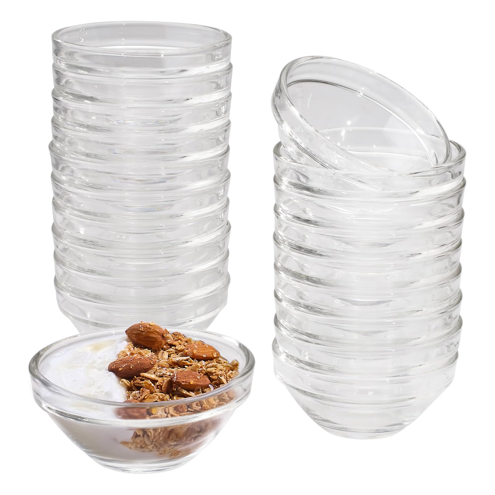 Bols en verre transparent anti-renversement pour organiser épices et sauces de table