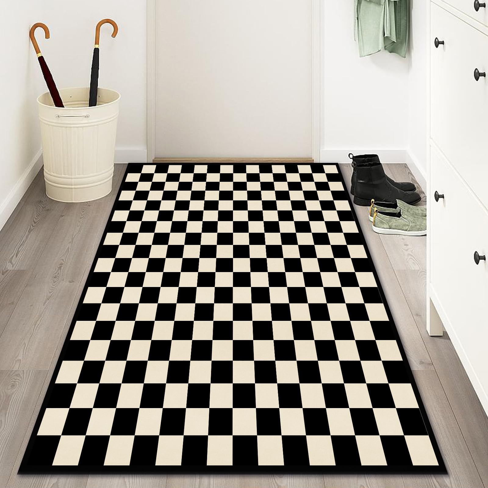 Artnice Modern Geometric Criss Cross Pattern Area Rug - 2' x 4', Ivory, Handmade Wool, Ideal for High Traffic Areas in Living Room, Bedroom