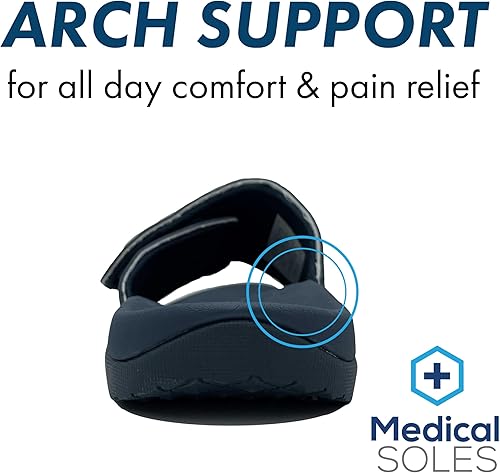 Miniatura 2 de RX Unisex Slide & Flip-Flop Sandals -Orthotic Recovery Sandal with Comfortable Arch Support and Adjustable Strap for Foot and Leg Pain Relief, for