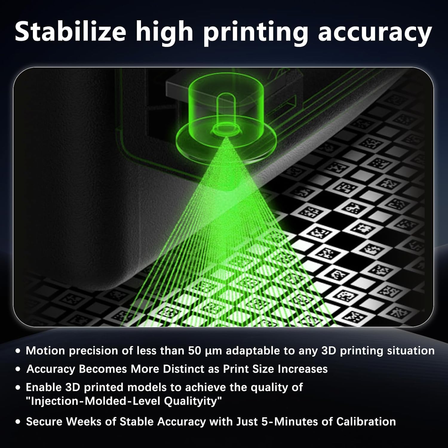 Original X2D Vision Encoder for Bambu Lab X2D, 50µm Ultra-Accuracy Calibration Plate, 5-Minute Calibration, Injection-Molded-Level 3D Print Quality, High-Precision Large-Size Prints