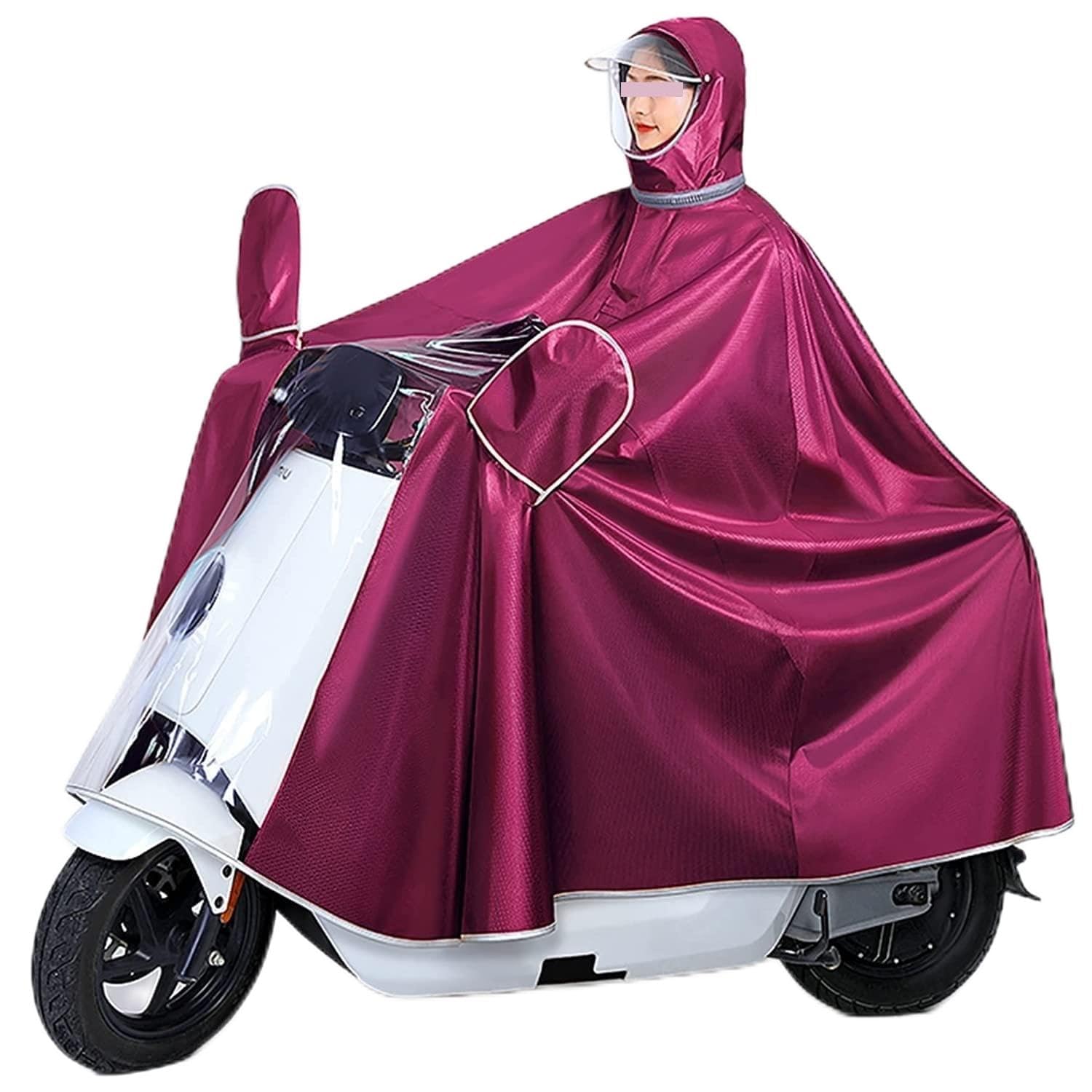 Funda para Lluvia con Capucha para Silla de Ruedas, Poncho para Bicicleta, Impermeable para Ciclismo, Poncho Impermeable con Capucha para Lluvia con Cubierta para Espejo retrovisor, Capa par