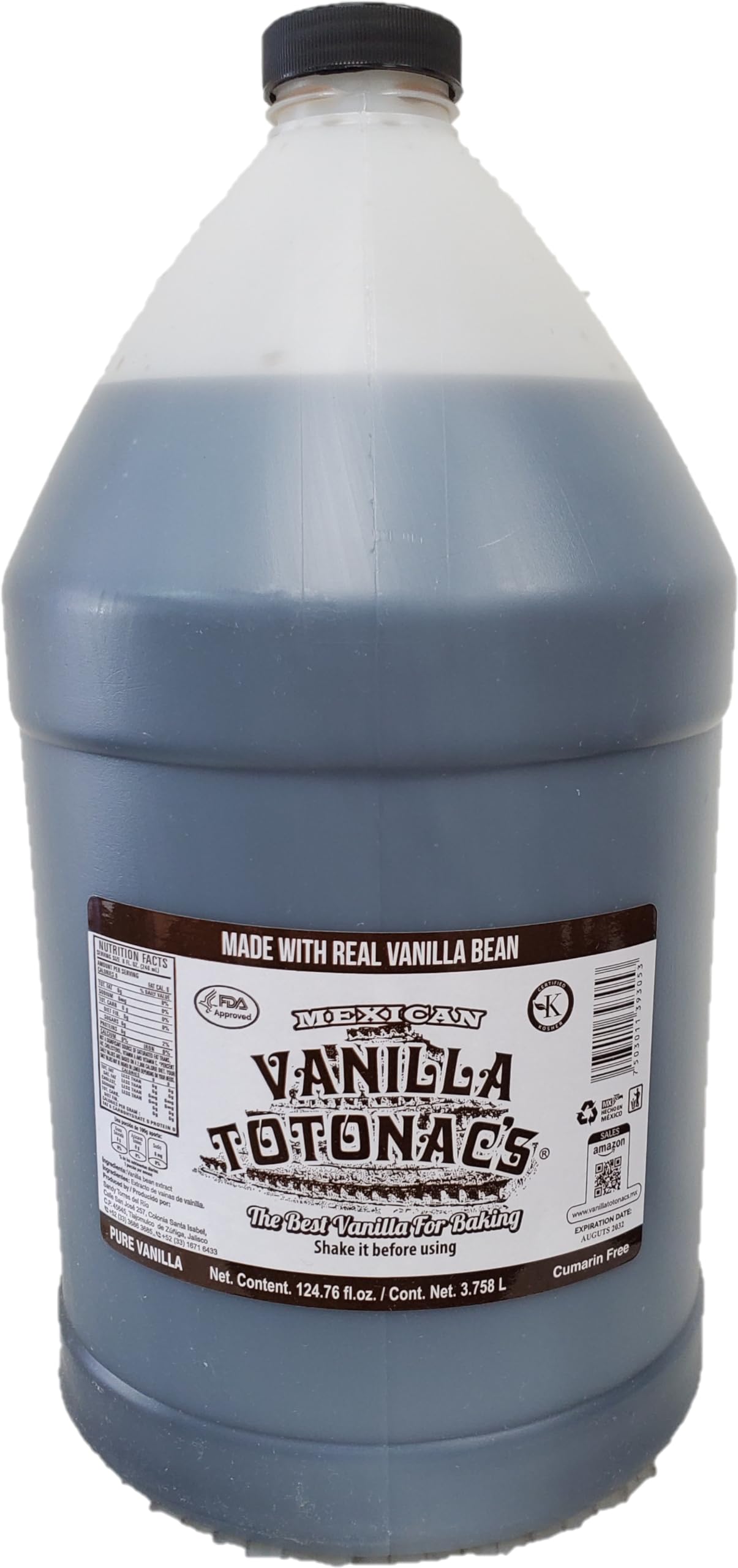 Mexican Vanilla Totonac’s Bottle - Pure Imported Vanilla Extract (Dark: 3.75 Liters / 1 Gallon (Pack of 1))