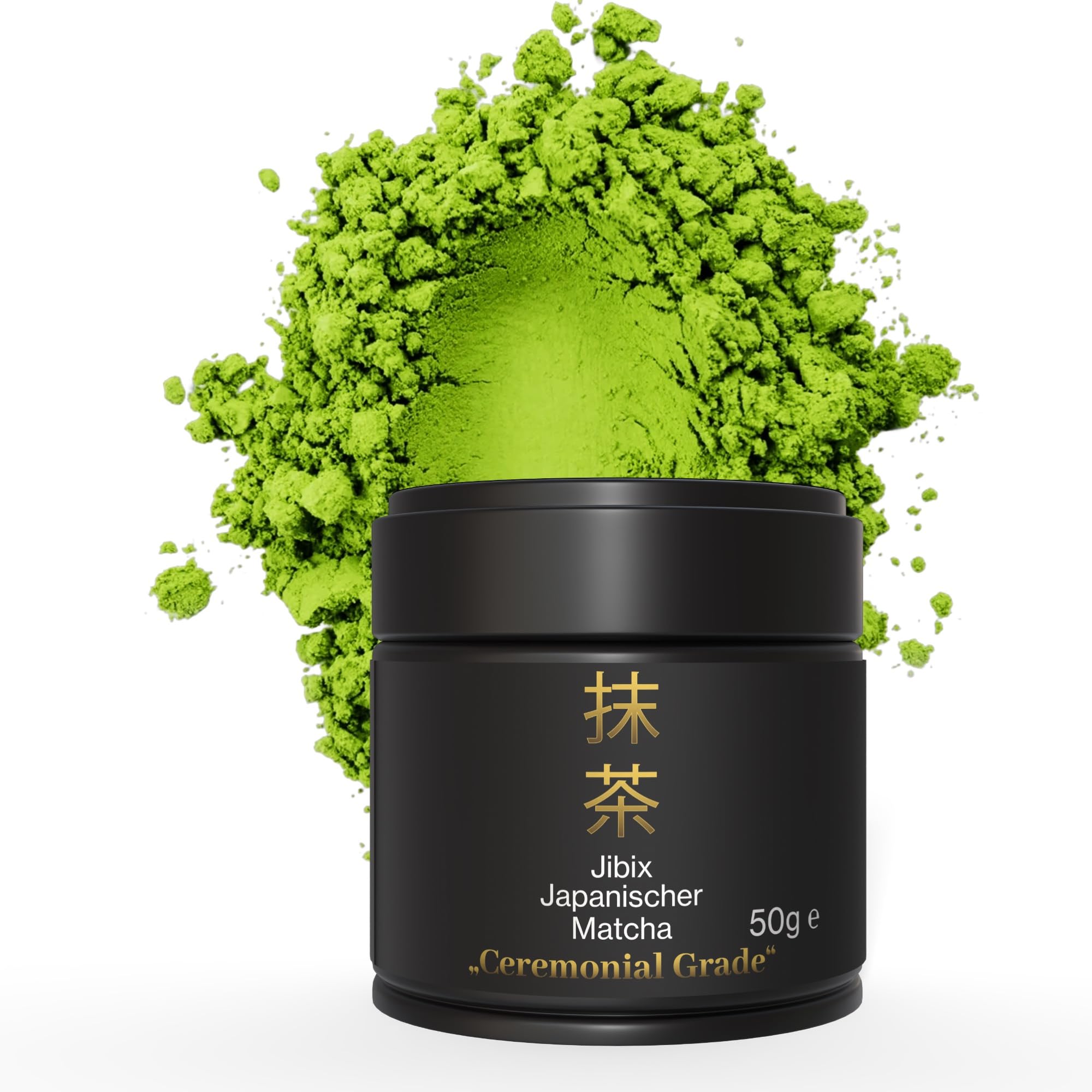 Jibix Ceremonial Matcha – 100% Japanischer zeremonieller Grüntee – Premium Matcha Pulver aus erster Ernte – Besonders fein gemahlen für maximale Cremigkeit – Zeremonie Qualität – 50 g - Matcha Set