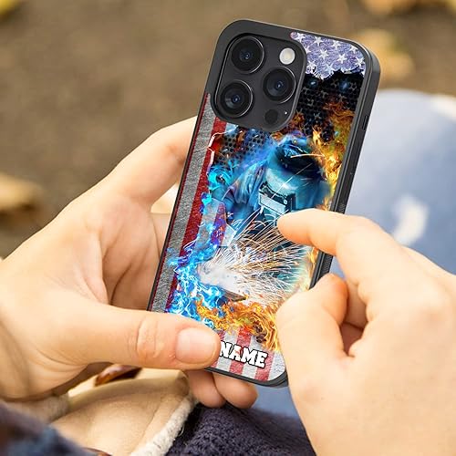 Miniatura 70 de Funda personalizada con nombre personalizado para iPhone 17/16/15/14/13/12/11 Air Pro Max, Galaxy S25/S24/S23/S22/S21/S20 Bombero,Veterano