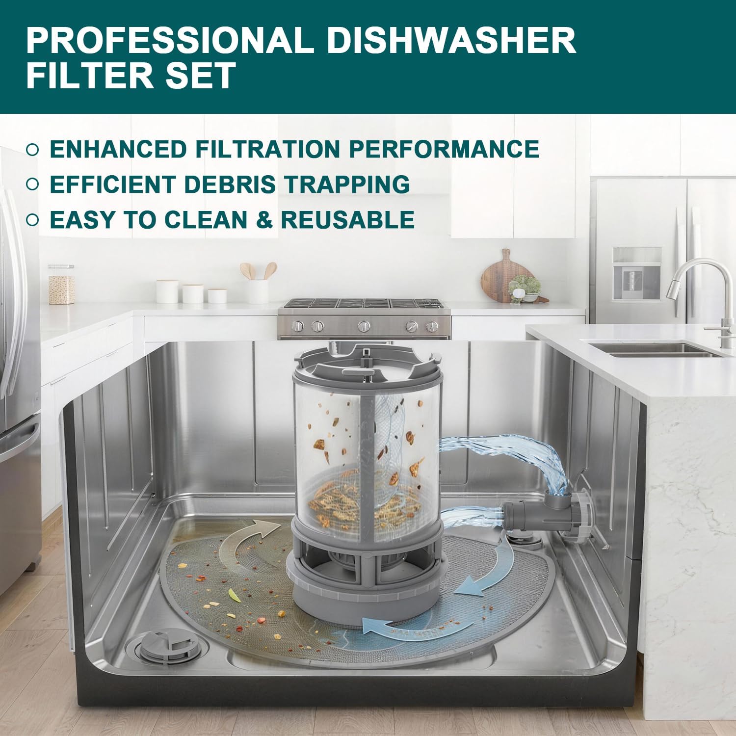 W10872845 Dishwasher Pump Filter Cup, WPW10463906 Screen Filter Dishwasher Filter Replacement Parts for Whirlpool Kenmore KitchenAid Dishwasher AP6030094 W10393351 AP6021820 PS11755148 PS11759673