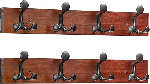 Miniatura 94 de SKOLOO Perchero de madera blanca de 17 pulgadas con 3 ganchos triples, ideal para entradas familiares, aulas y almacenamiento de suministros para