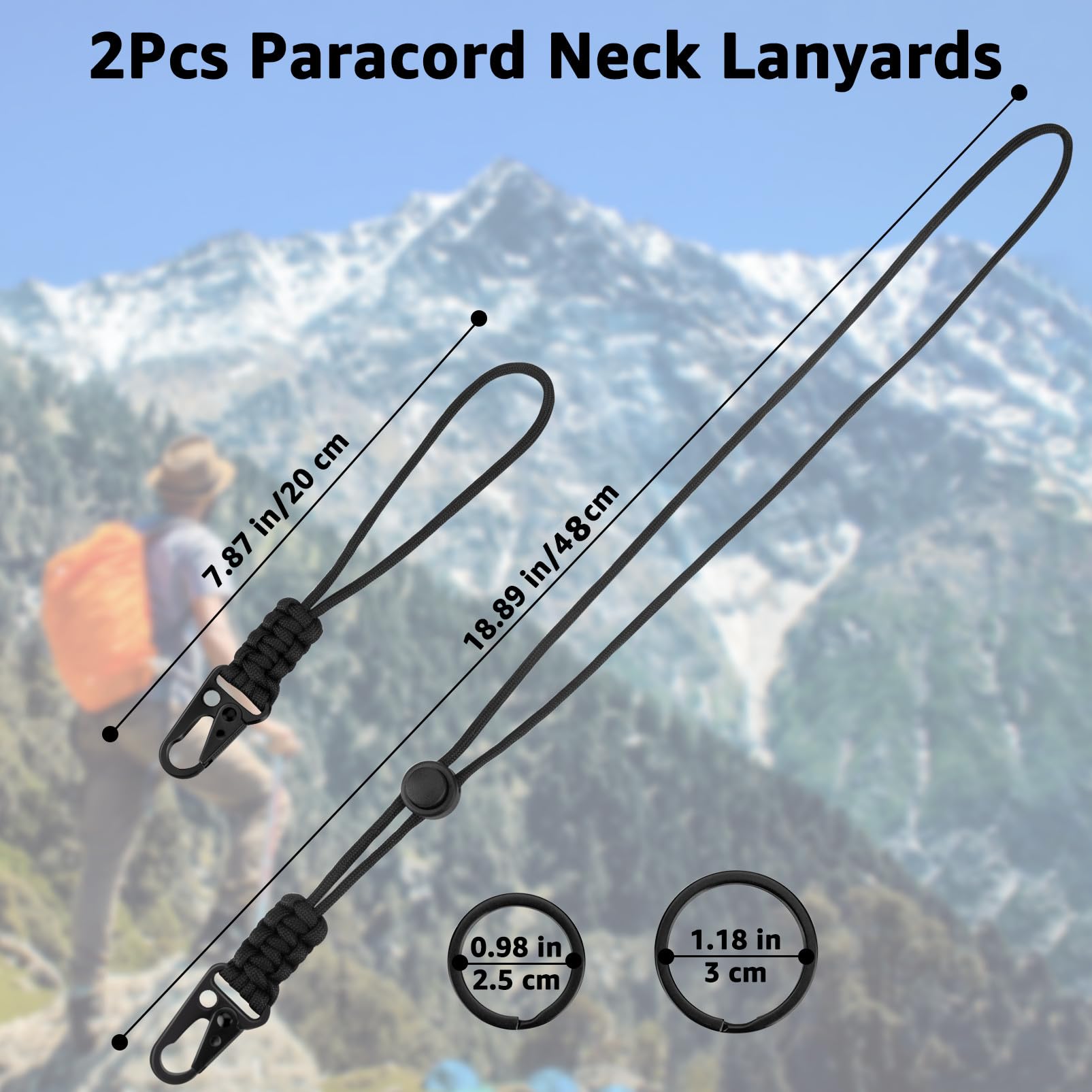 Llavero Mosqueton de Paracaídas 2PCS Llavero Táctico Cinturon Key Holder Wrist Lanyard Acampada Accesorios Al Aire Libre on Cinturón Gancho Clave Multifuncional Adecuado