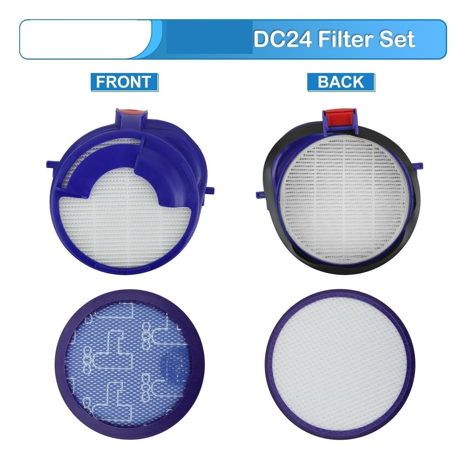 Ersatzfilter-Set, Kompatibel Mit Dyson, DC24 Animal, DC24 Multi-Floor Waschbaren Filtern, Ersetzt Teil 919777-02 Und 915928-12