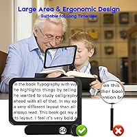 Vista 4 de NZQXJXZ 30X 5X Large Magnifying Glass for Reading Full Book Page Magnifying Glass Folding Handheld Magnifier for Seniors Reading Newspaper, Books